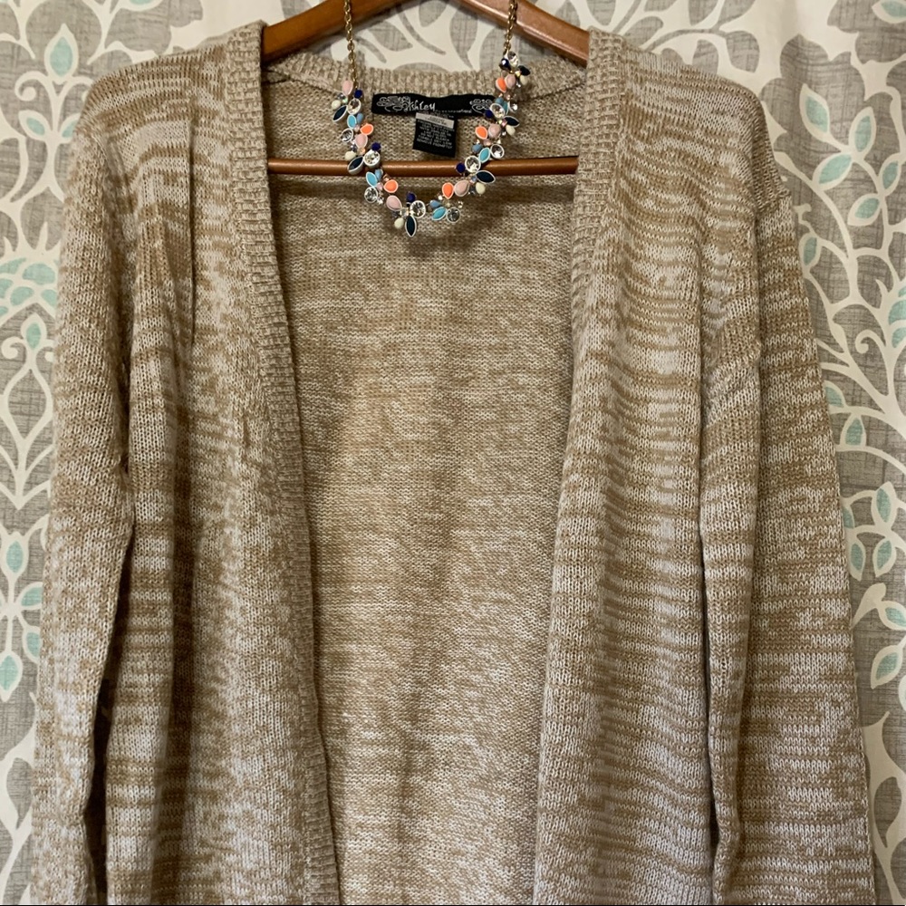 Tan knit cardigan
